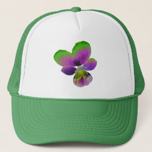 Sombrero camionero morado y verde