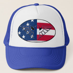 Sombrero con águila y bandera rústica patriótica d