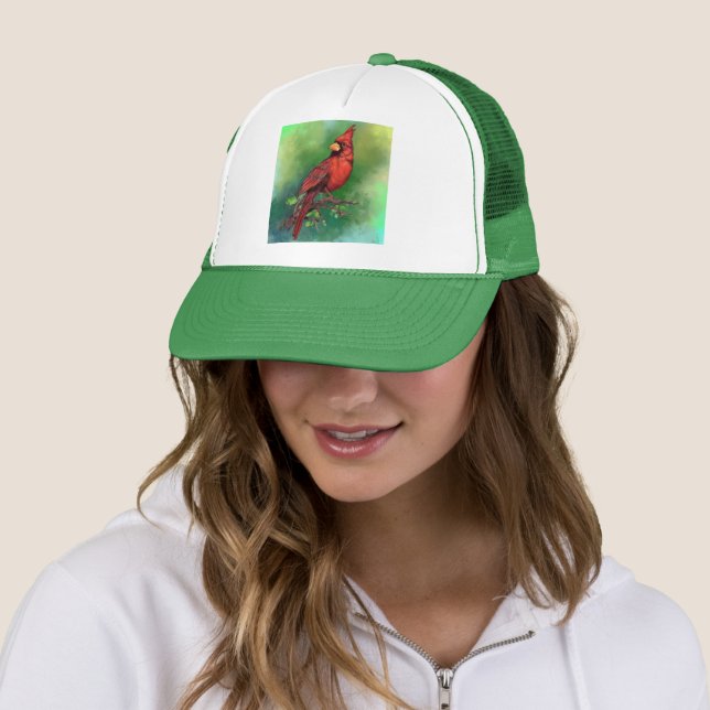 Sombrero con cardenal norteño (In situ)