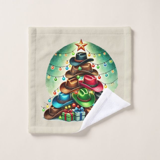 Sombrero de árbol de Navidad occidental festivo (Toallita)