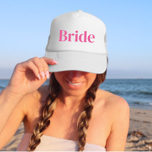 Sombrero de bachillerato de novia rosa