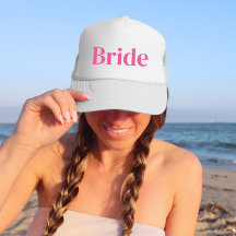 Sombrero de bachillerato de novia rosa