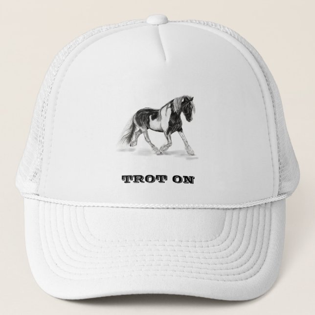 Sombrero de béisbol para caballos gitanos blancos  (Anverso)