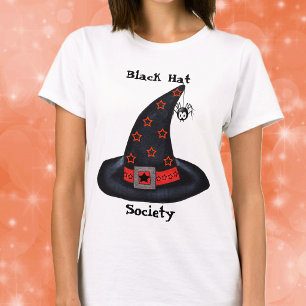 Sombrero de Bruja Negra con Estrellas y Camiseta d
