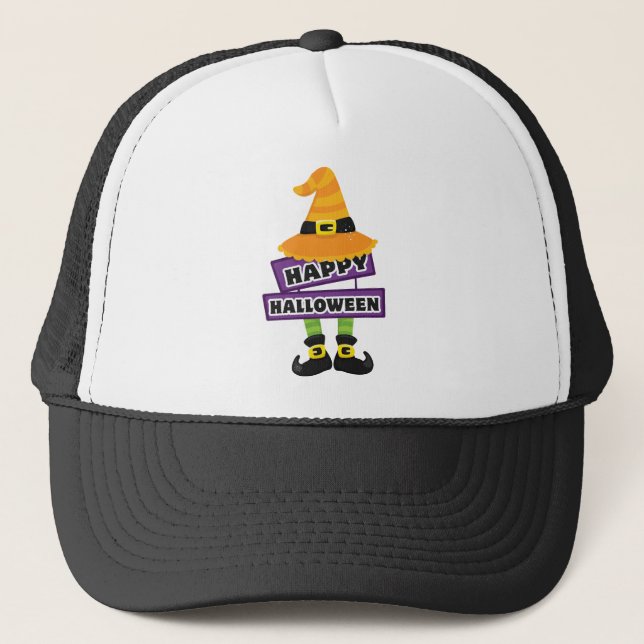 Sombrero de bruja y pies de Halloween (Anverso)
