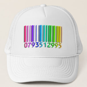 Sombrero de camión blanco de código de barras