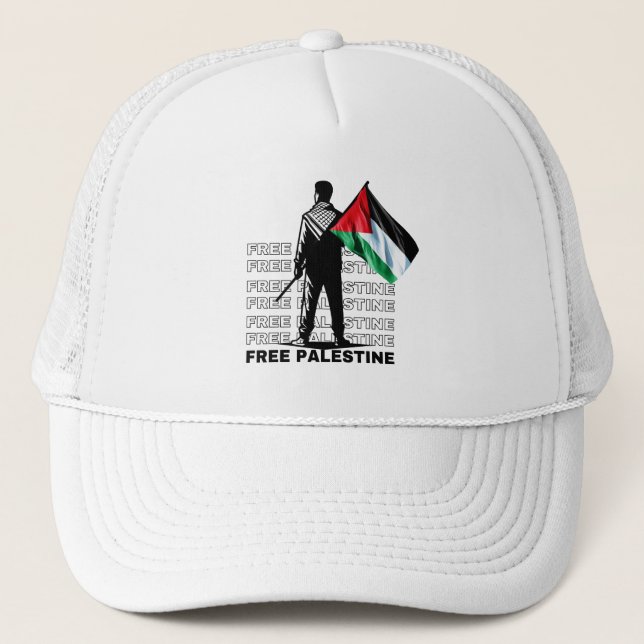 Sombrero de camión BLANCO LIBRE PARA PALESTINA (Anverso)