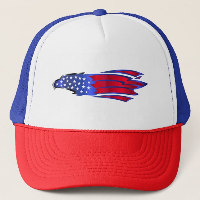 Sombrero De Camión De Águila De Estrellas Y Rayas (Anverso)