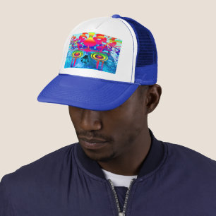 Sombrero de camión de cráneo psicodélico