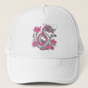 Sombrero de camión de dragón de flores