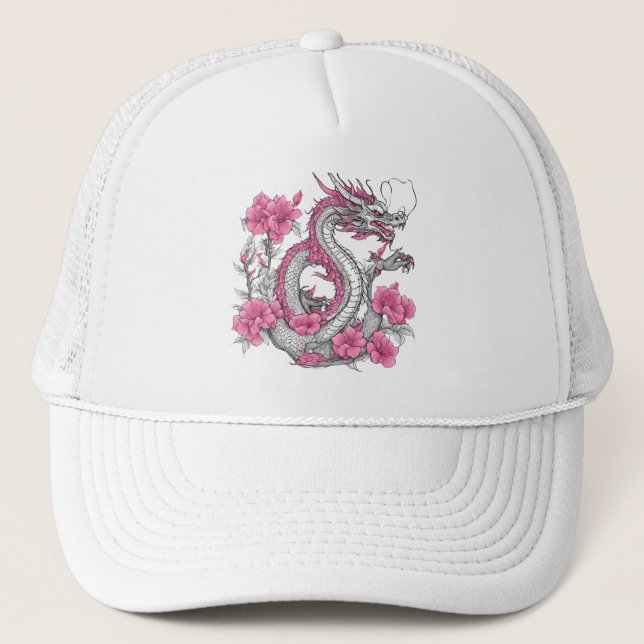 Sombrero de camión de dragón de flores (Anverso)