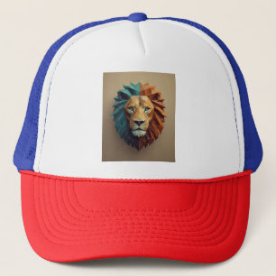 Sombrero de camión de león geométrico