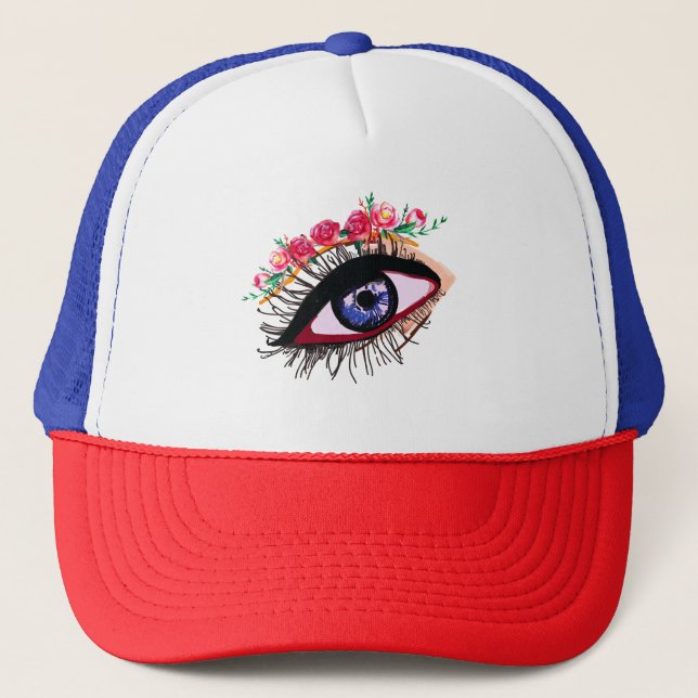 Sombrero de camión de ojos azules (Anverso)