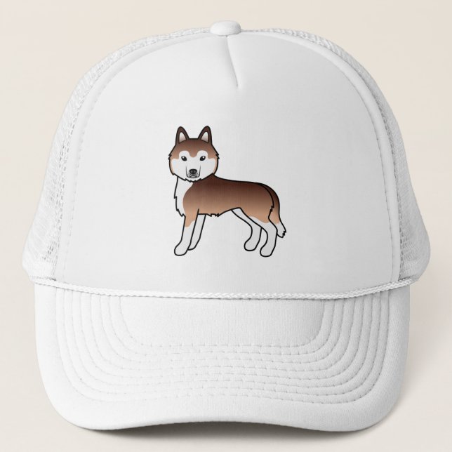 Sombrero de Camión de Perro de Copper Siberian Hus (Anverso)