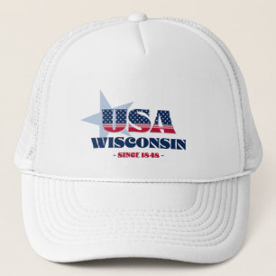 Sombrero de camión de tipografía de Wisconsin Patr