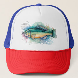 Sombrero de camión - Serie acuarela: Bass