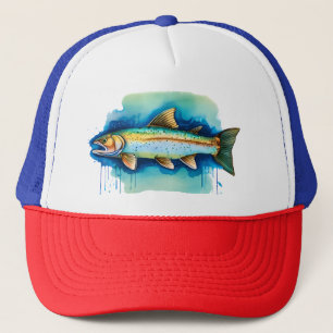 Sombrero de camión - Serie acuarela: trucha/salmón