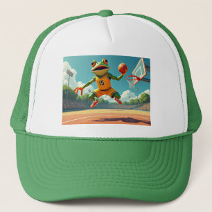 Sombrero de camionera de ranas de básquetbol