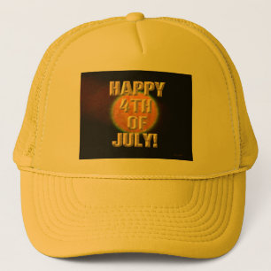 Sombrero de camionero amarillo para fuegos artific