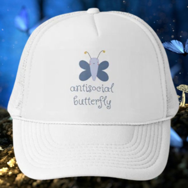 Sombrero de camionero antisocial de mariposa - azu (Subido por el creador)