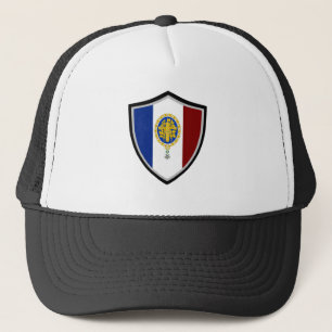 Sombrero de camionero con emblema de la bandera de