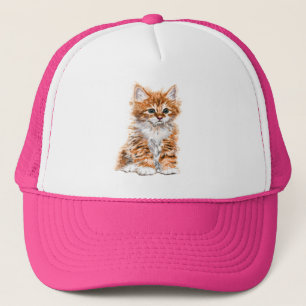 Sombrero de camionero con gatito pequeño - Pintur