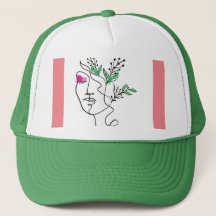 sombrero de camionero de arte de línea