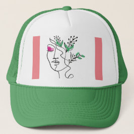 sombrero de camionero de arte de línea
