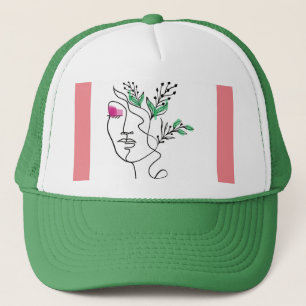 sombrero de camionero de arte de línea