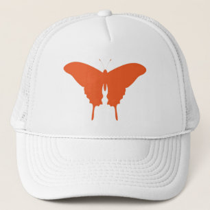 Sombrero de camionero de arte de mariposa naranja