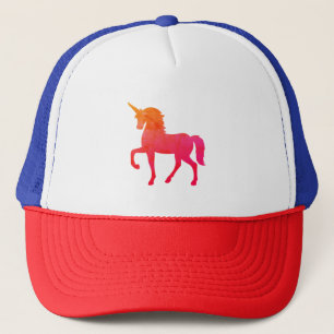 Sombrero de camionero de arte de Unicornio rosa
