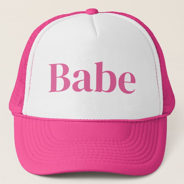 Sombrero de camionero de babe rosado (Anverso)