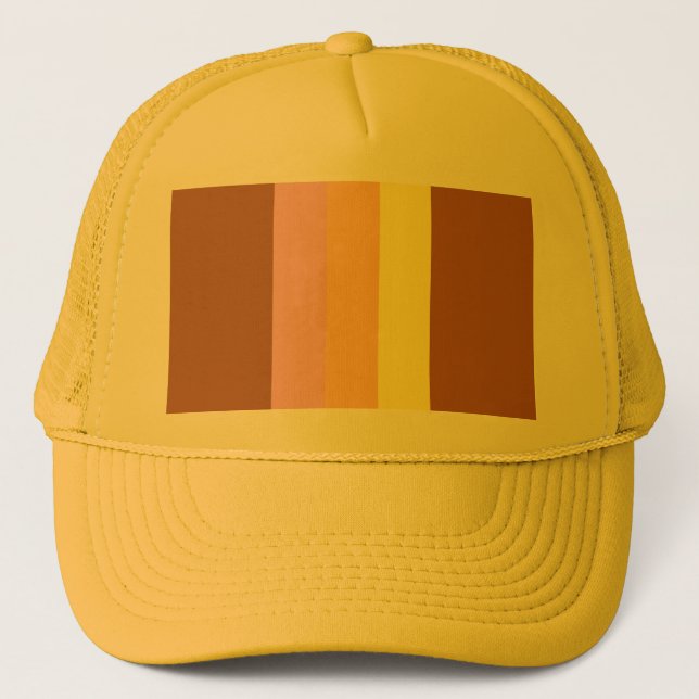 Sombrero de camionero de bandas retro (Naranja Mul (Anverso)