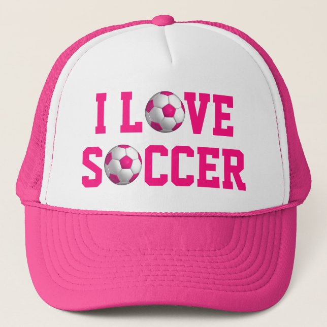 sombrero de camionero de bolas de fútbol rosa (Anverso)