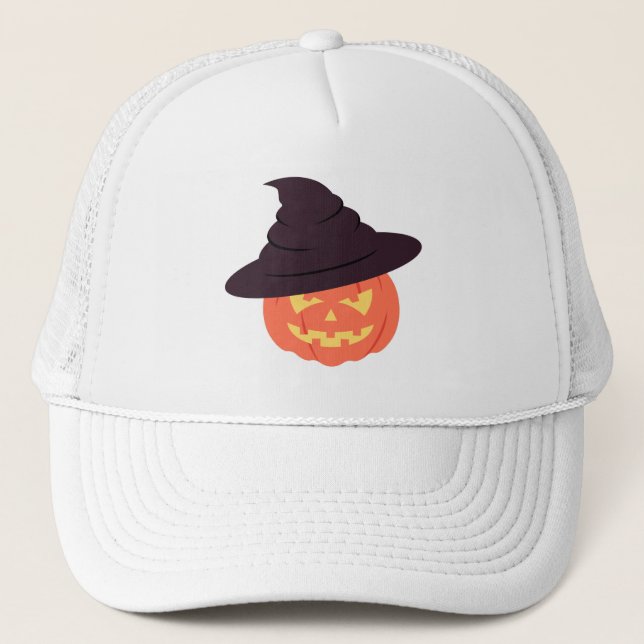 Sombrero de camionero de calabaza retro - Hallowee (Anverso)