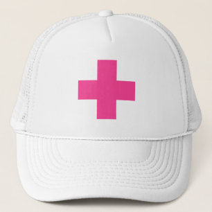sombrero de camionero de color cruzado rosa para e