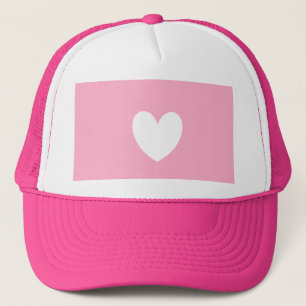 Sombrero de camionero de corazón blanco