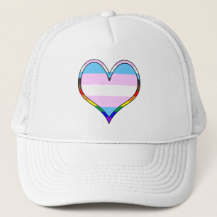 Sombrero de camionero de corazón de orgullo transv