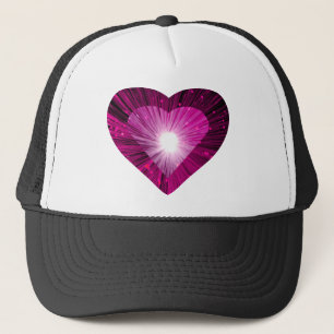 Sombrero de camionero de corazón rosado negro