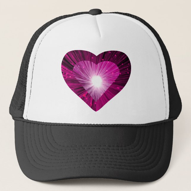 Sombrero de camionero de corazón rosado negro (Anverso)