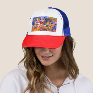 Sombrero de camionero de jardín de mariposa