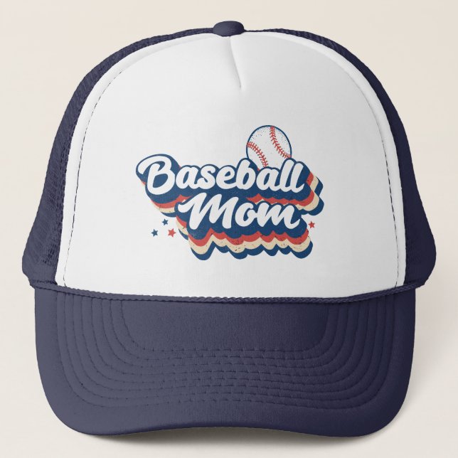 Sombrero de camionero de mamá de béisbol retro (Anverso)