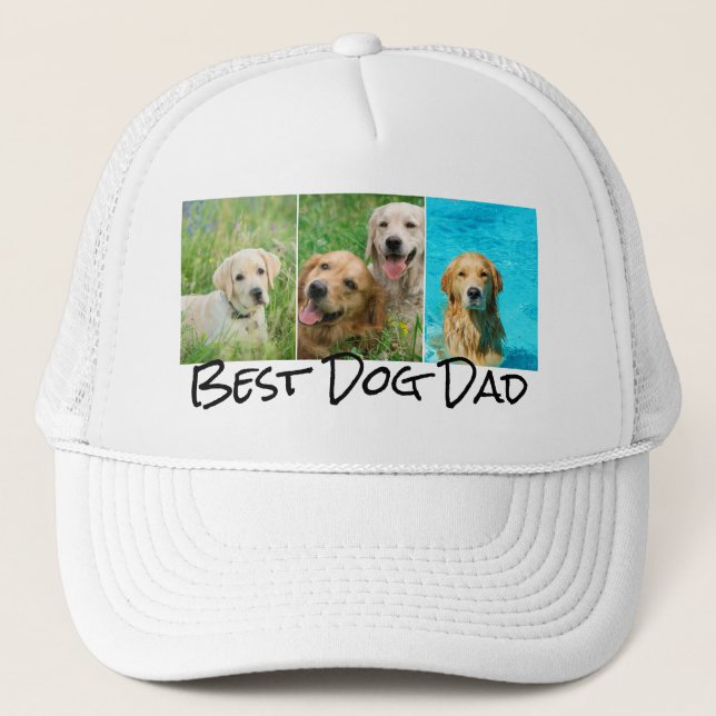 Sombrero de camionero de mejor perro papá 3 Collag (Anverso)