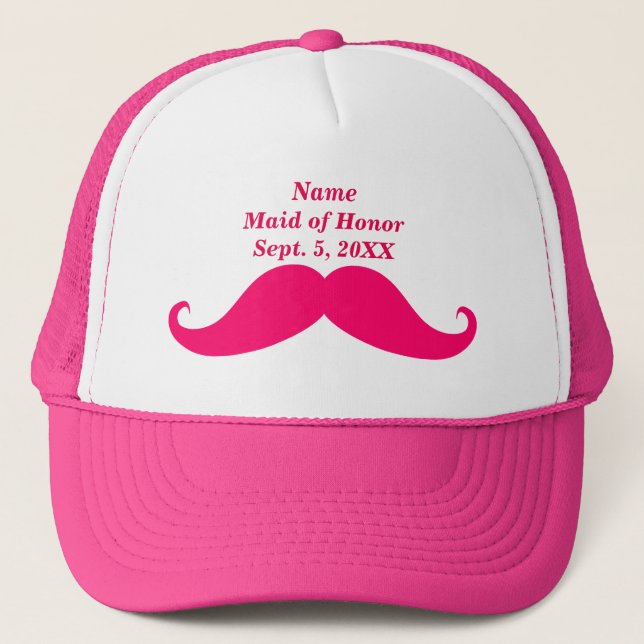 Sombrero de Camionero de Mustache Rosado (Anverso)