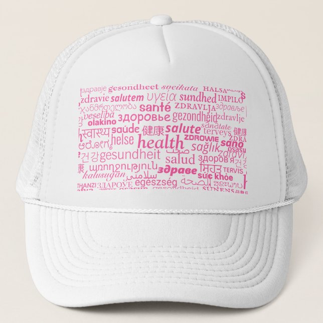 Sombrero de camionero de palabras multilenguaje de (Anverso)