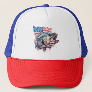 Sombrero de camionero de pescador estadounidense