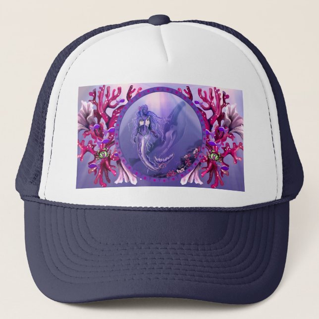 Sombrero de camionero de sirena morado (Anverso)
