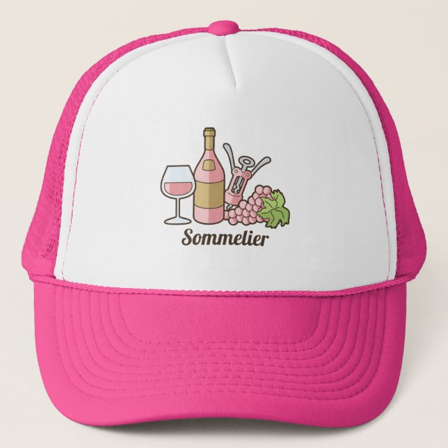 Sombrero de camionero de vino Rosa (Anverso)