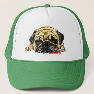 Sombrero de camionero gracioso con Perro Pug