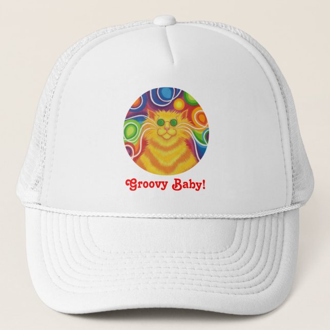 Sombrero de camionero "Groovy Baby", un gatito con (Anverso)